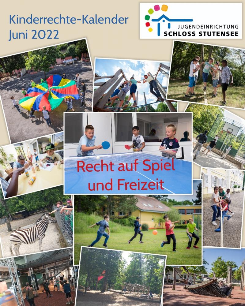 Kinderrechte-Kalender 2022 Jugendeinrichtung Schloss Stutensee Monat Juni